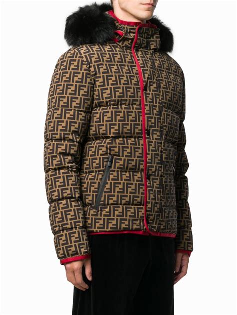 brown fendi puffer jacket|Fendi puffer jacket men.